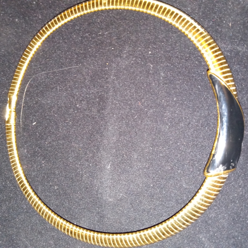 Monet Gold and Black Choker Necklace
